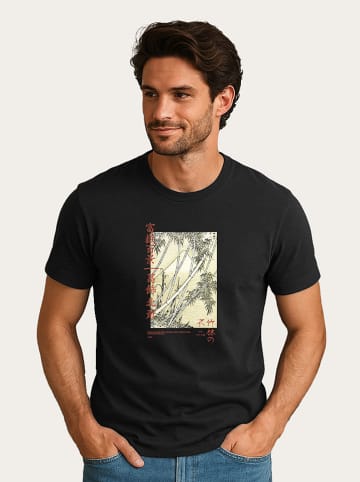 WOOOP Koszulka "Hokusai Bamboo" w kolorze czarnym
