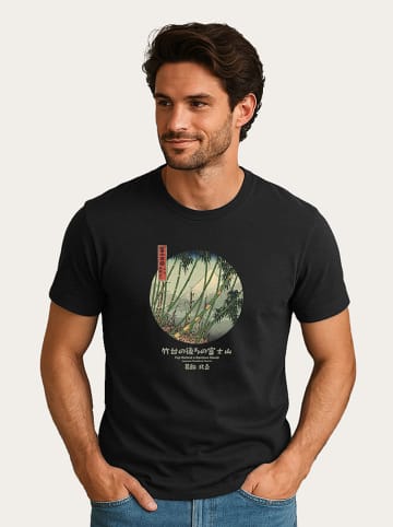 WOOOP Koszulka "Hokusai Fuji Bamboo" w kolorze czarnym