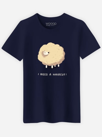 WOOOP Shirt "Haircut Sheep" donkerblauw