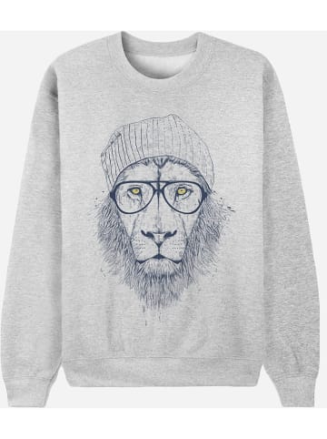 WOOOP Sweatshirt "Cool Lion" in Grau