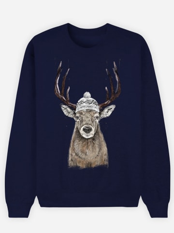 WOOOP Sweatshirt "Outside" in Dunkelblau