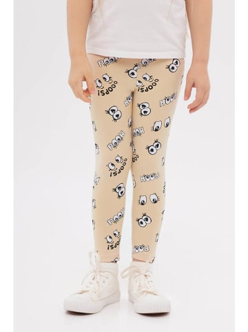 lovetti Legginsy w kolorze beżowo-białym