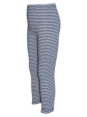 lovetti Legginsy w kolorze granatowo-białym