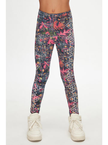 lovetti Legginsy w kolorze niebieskim ze wzorem