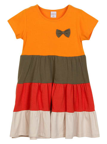 lovetti Sukienka w kolorze pomarańczowo-oliwkowo-czerwonym