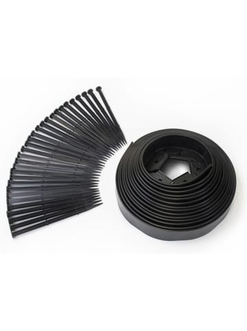 Inkazen Beet-Bordüre in Schwarz - (L)1000 cm