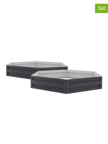 Inkazen 2er-Set: Gemüsegärten in Anthrazit - Ø 138,5 cm