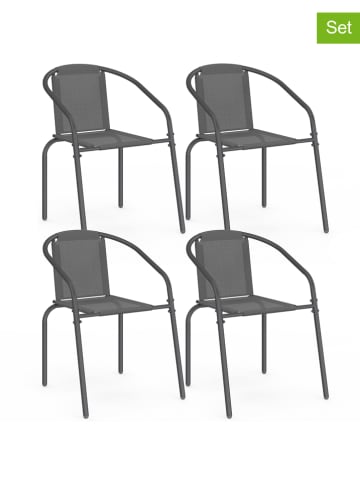 Inkazen 4er-Set: Gartenstühle in Grau - (B)54 x (H)77 x (T)62 cm