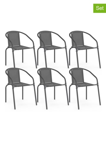 Inkazen 6er-Set: Gartenstühle in Grau - (B)54 x (H)77 x (T)62 cm