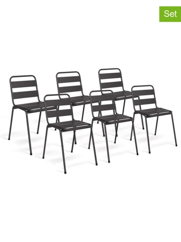 Inkazen 6er-Set: Gartenstühle in Grau - (B)44 x (H)76 x (T)45 cm