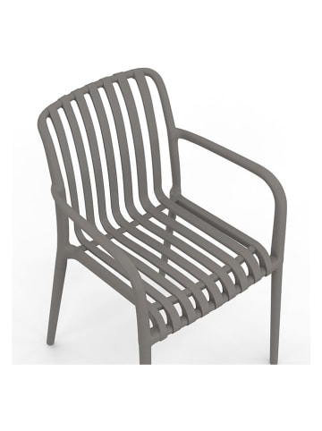 Inkazen 4-delige set: tuinstoelen grijs - (B)56 x (H)80 x (D)58 cm