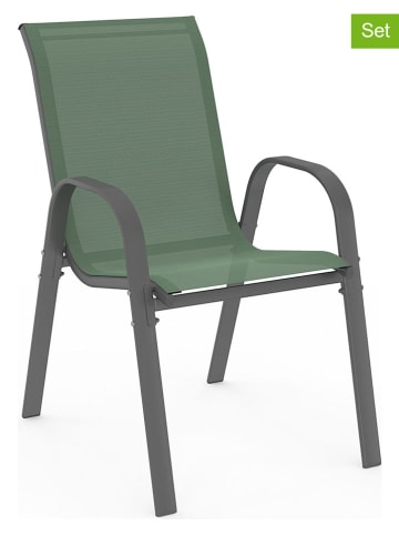 Inkazen 6er-Set: Gartenstühle in Grün - (B)51,5 x (H)84 x (T)68 cm