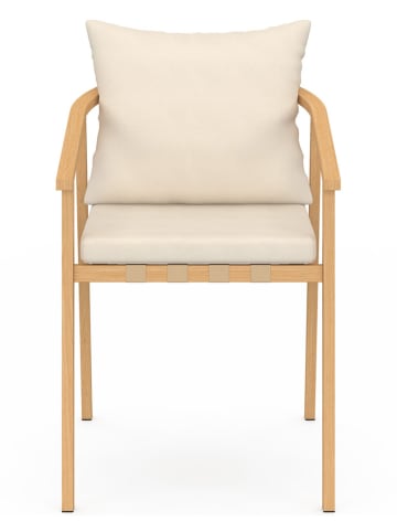 Inkazen 4er-Set: Gartenstühle in Creme/ Hellbraun - (B)51 x (H)73 x (T)63 cm