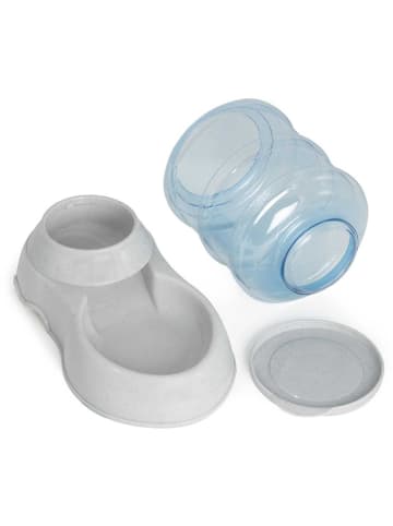 Inkazen 2tlg. Set: Wasser- und Futterspender in Hellgrau