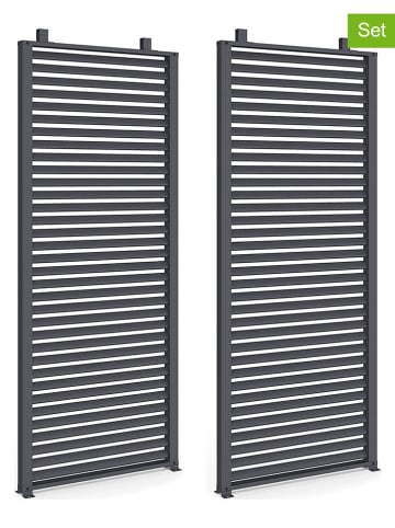 Inkazen Panele lamelowe (2 szt.) w kolorze antracytowym - 85 x 210 cm