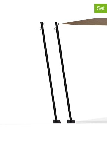 Inkazen 2er-Set: Sonnensegelstangen in Schwarz - (H)220 cm