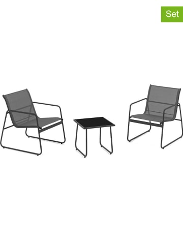 Inkazen 3-delige tuinmeubelset antraciet/zwart