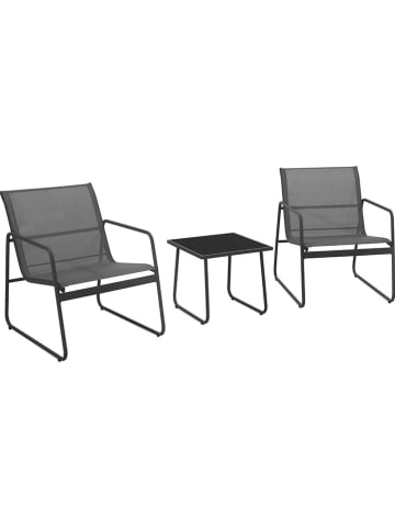 Inkazen 3-częściowy zestaw mebli ogrodowych w kolorze antracytowo-czarnym