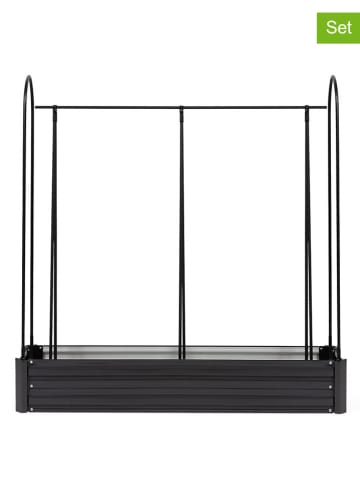 Inkazen 2er-Set: Tomatengewächshäuser in Schwarz - (B)115 x (H)128 x (T)30 cm