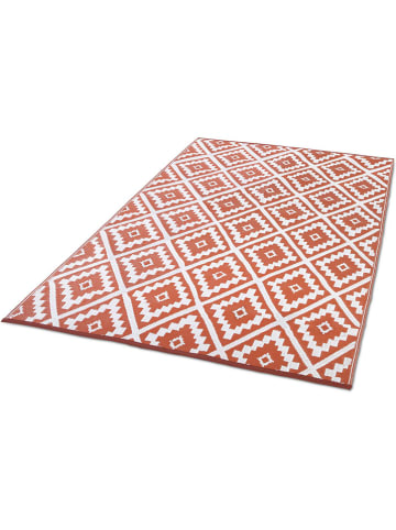 Inkazen Outdoortapijt terracotta/wit