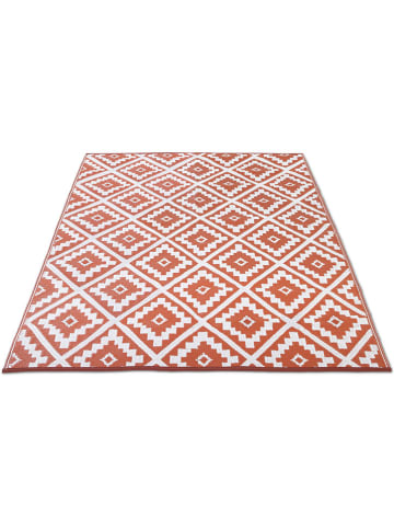 Inkazen Outdoor-Teppich in Terrakotta/ Weiß