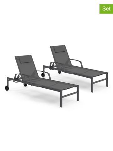 Inkazen Leżaki (2 szt.) w kolorze antracytowym - 185 x 30 x 58 cm