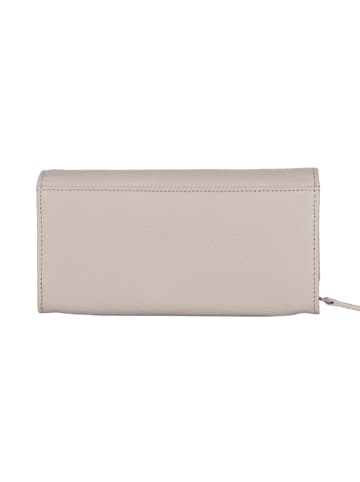 Bellicci Leren portemonnee "Calvina" beige - (B)19 x (H)10 x (D)3 cm