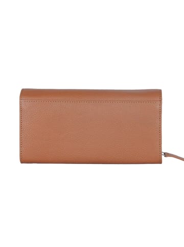 Bellicci Leren portemonnee "Calvina" lichtbruin - (B)19 x (H)10 x (D)3 cm