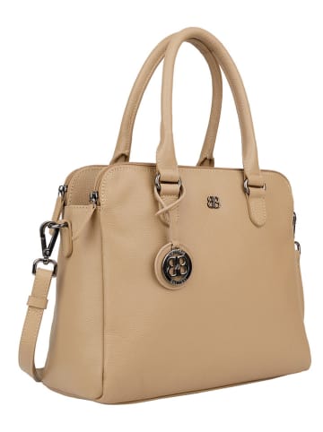 Bellicci Leren handtas "Carol" beige - (B)33 x (H)26,5 x (D)14 cm
