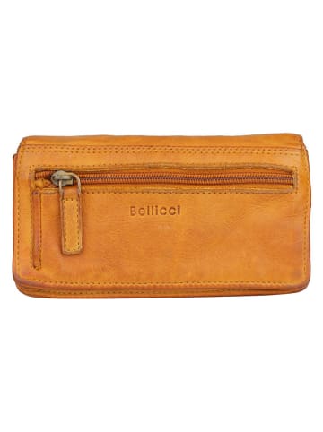 Bellicci Leren portemonnee "Cosette" geel - (B)17,5 x (H)10 x (D)3 cm