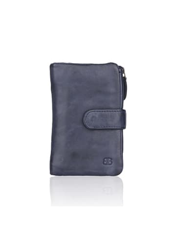 Bellicci Leder-Geldbörse "Connie" in Dunkelblau - (B)9 x (H)17 x (T)3 cm