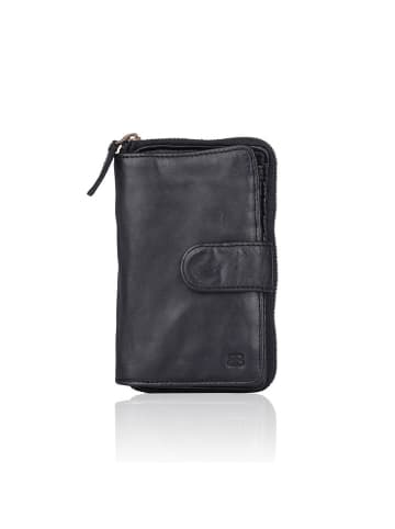 Bellicci Leren portemonnee "Collins" zwart - (B)9 x (H)17 x (D)3 cm