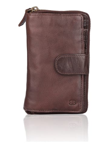 Bellicci Leren portemonnee donkerbruin - (B)19 x (H)11 x (D)2,5 cm