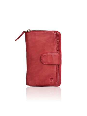 Bellicci Leren portemonnee "Collins" rood - (B)9 x (H)17 x (D)3 cm