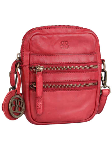Bellicci Leder-Umhängetasche "Charlotte" in Rot - (B)13 x (H)19 x (T)3 cm