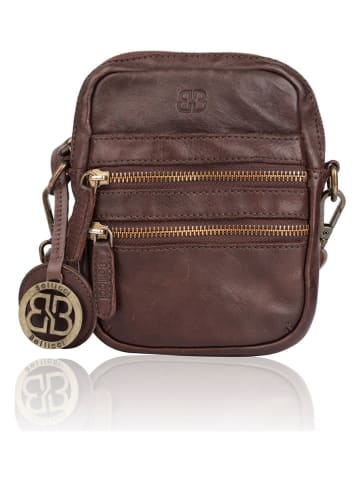 Bellicci Leder-Umhängetasche "Charlotte" in Braun - (B)13 x (H)19 x (T)3,5 cm