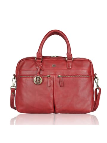 Bellicci Leder-Businesstasche "Chase" in Rot - (B)39 x (H)27 x (T)10 cm