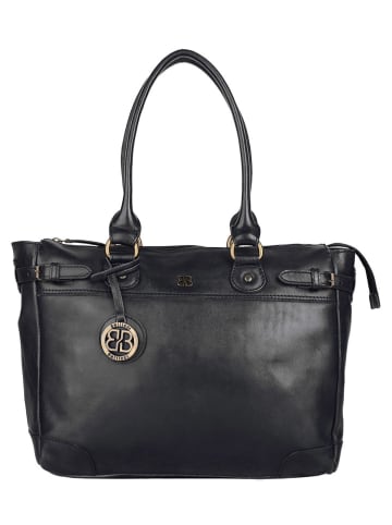 Bellicci Leder-Schultertasche "Chelsea" in Schwarz - (B)34 x (H)29 x (T)10 cm
