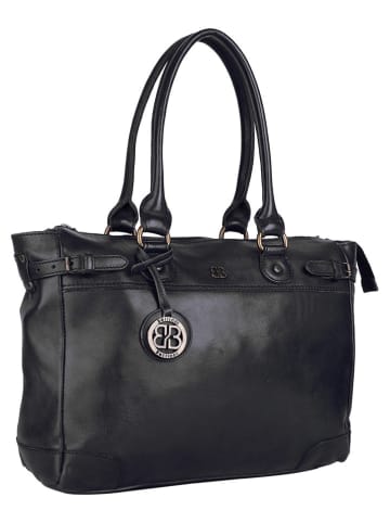 Bellicci Leder-Schultertasche "Chelsea" in Schwarz - (B)34 x (H)29 x (T)10 cm