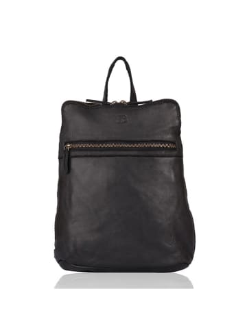 Bellicci Leder-Rucksack "Cheyenne" in Schwarz - (B)23 x (H)31 x (T)10 cm