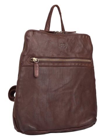 Bellicci Leren rugzak "Cheyenne" bruin - (B)23 x (H)31 x (D)10 cm