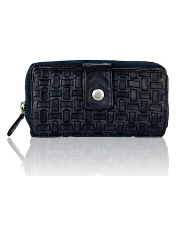 Bellicci Leder-Geldbörse in Dunkelblau - (B)18 x (H)9,5 x (T)3,5 cm