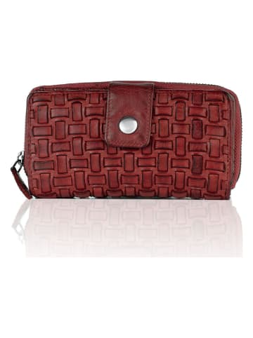 Bellicci Leder-Geldbörse in Bordeaux - (B)18 x (H)9,5 x (T)3,5 cm