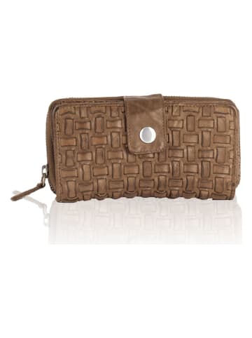 Bellicci Leren portemonnee taupe - (B)18 x (H)9,5 x (D)3,5 cm