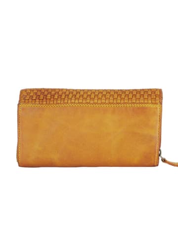 Bellicci Leder-Geldbörse "Eliza" in Senf - (B)18 x (H)9 x (T)4 cm