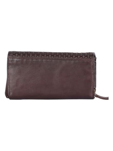 Bellicci Leder-Geldbörse "Eliza" in Dunkelbraun - (B)18 x (H)9 x (T)4,5 cm