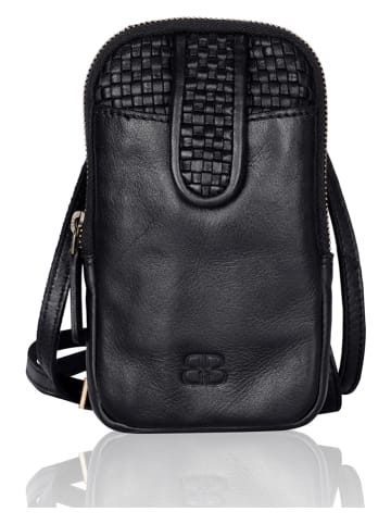 Bellicci Leder-Handytasche "Emberly" in Schwarz - (B)11 x (H)18,5 x (T)2,5 cm