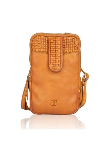 Bellicci Leder-Handytasche "Emberly" in Hellbraun - (B)11 x (H)18 x (T)2 cm