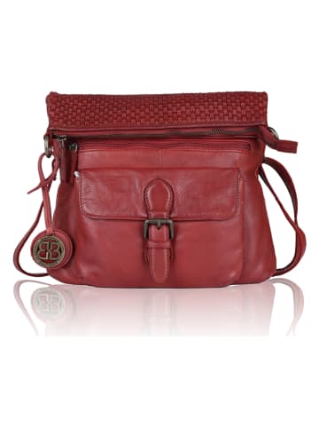 Bellicci Leren schoudertas "Eva" rood - (B)34 x (H)29 x (D)4,5 cm