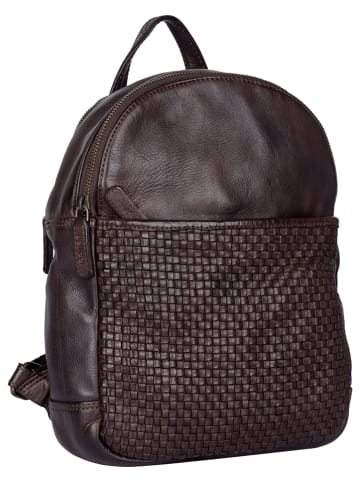 Bellicci Leder-Rucksack "Eve" in Dunkelbraun - (B)22 x (H)29 x (T)9 cm